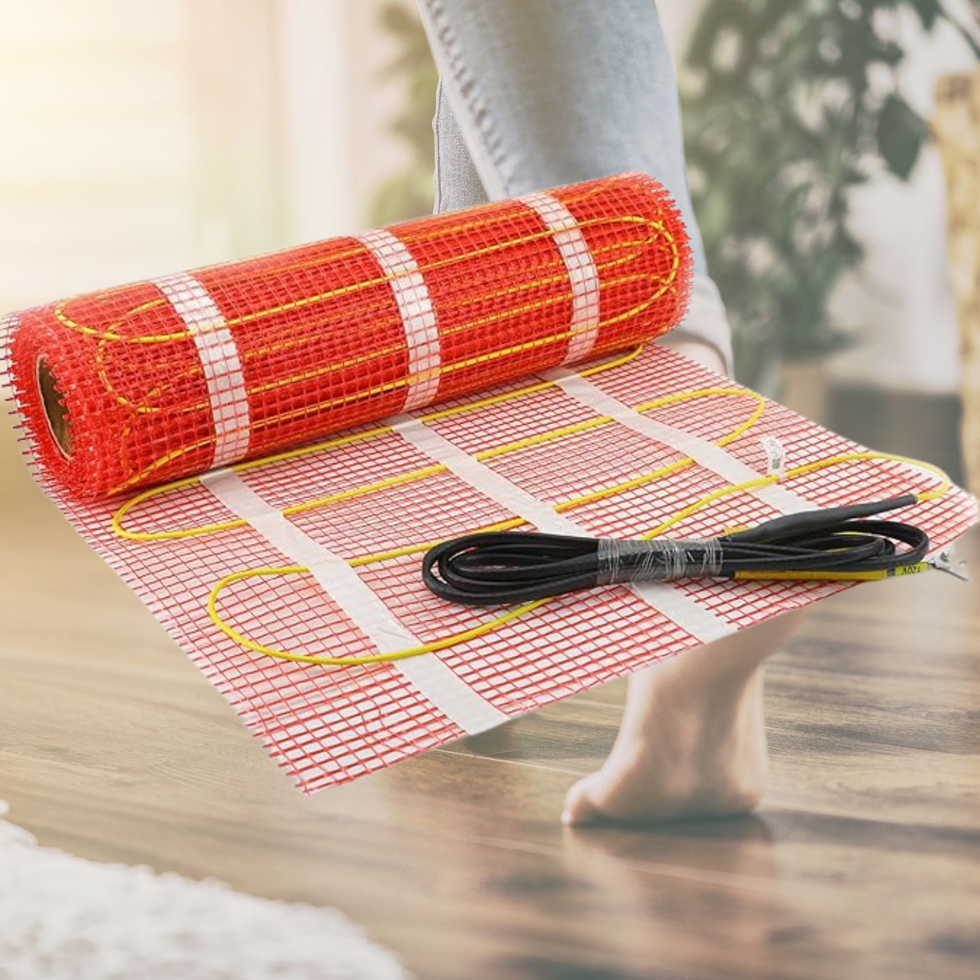 Tapis chauffant électrique auto-adhésif facile à installer