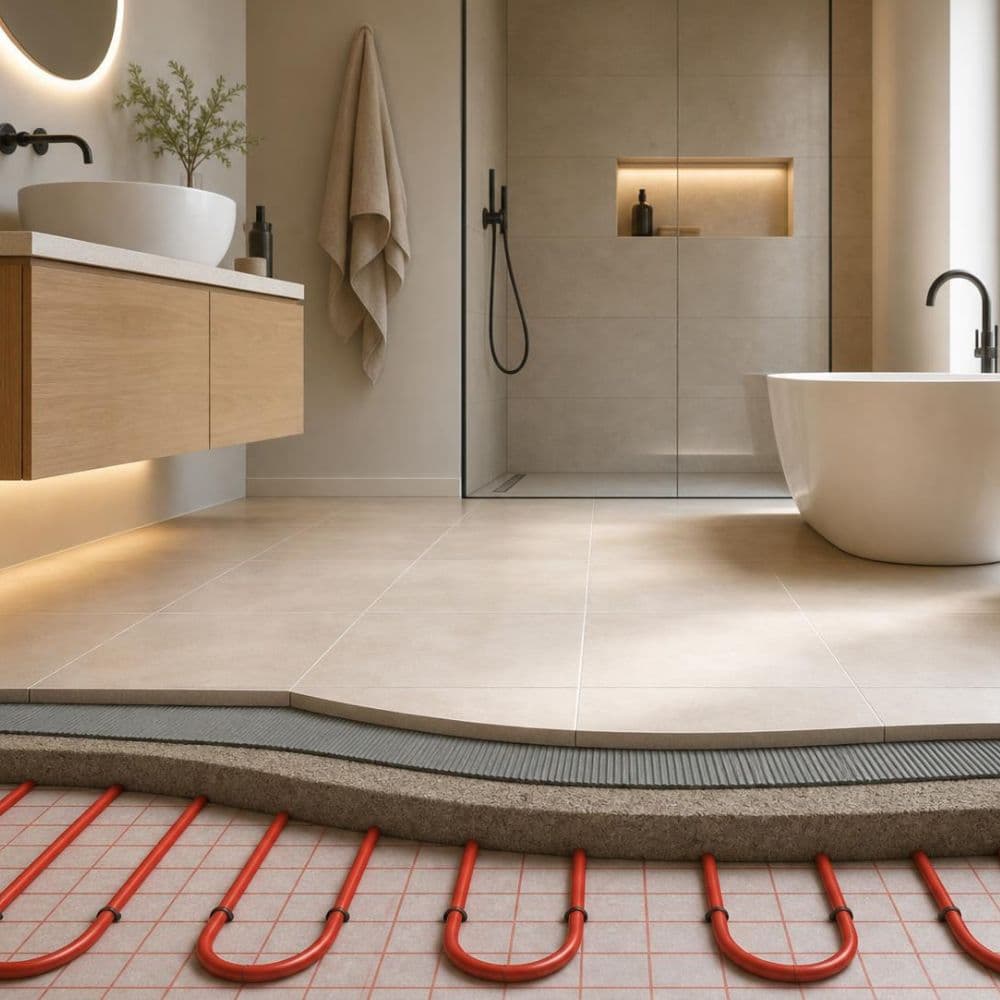 Plancher chauffant pour salle de bain sous céramique