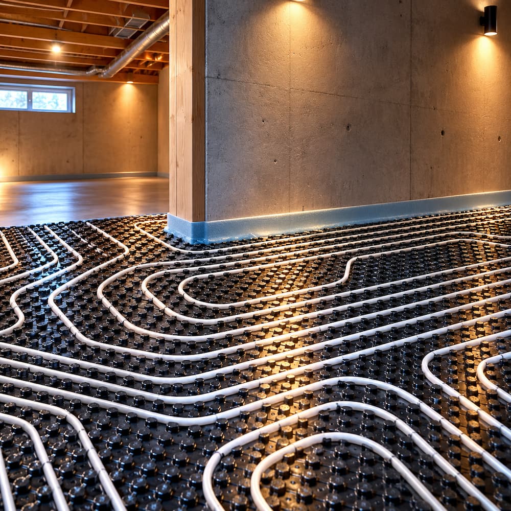 Plancher chauffant pour sous-sol et dalle de béton